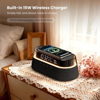 Altavoz Bluetooth Carga Inalámbrica Despertador