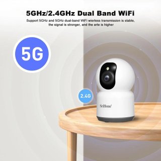 SriHome Cámara Vigilancia 5MP WiFi 2.4/5GHz