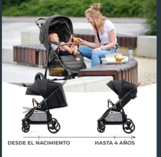 Silla de paseo Kinderkraft plus negra polipiel