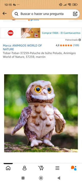 Peluche Búho Animigos World of Nature