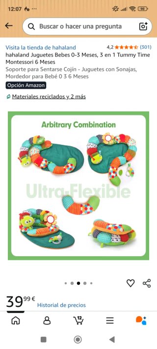 Hahaland Tummy Time Juguete Bebé