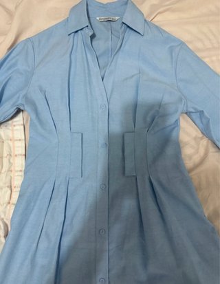 Vestido camisa azul Stradivarius