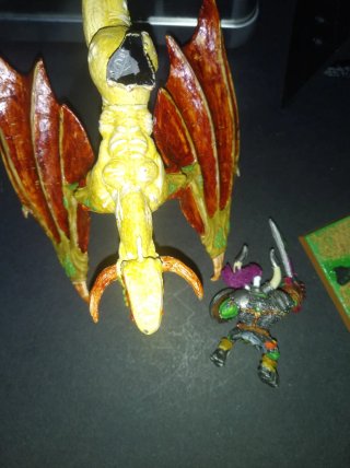 Orc Warboss Montado en Wyvern Metal warhammer