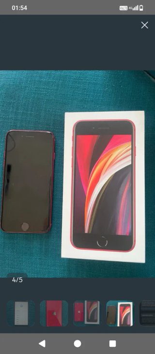 iPhone SE Rojo Caja Original Sin Cargador