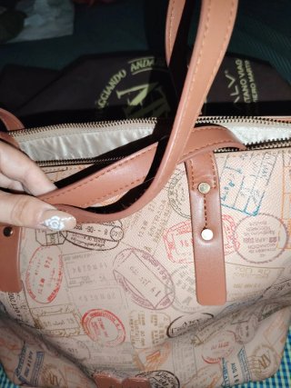 Borsa Alviero Martini Beige Stile Passaporto
