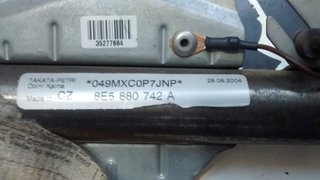 8E5880742A AIRBAG CORTINA DERECHO AUDI A4 (8E5 Y 8E2) B6 (04.2001 - 12.2004) 2000 - 2001-2002-2003-2004, (8EC Y 8ED) (B7 11....