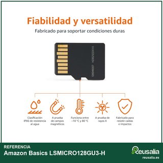 Amazon Basics 128GB Tarjeta microSD alta velocidad