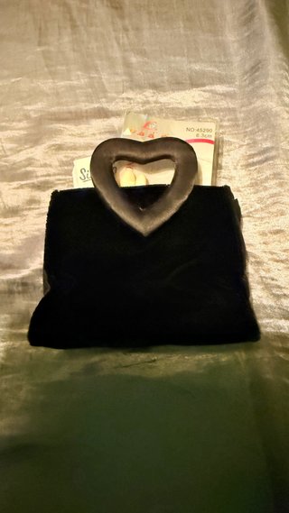 Mini bolso terciopelo corazón
