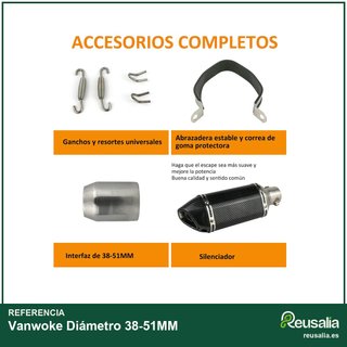 Escape motocicleta aluminio silenciador