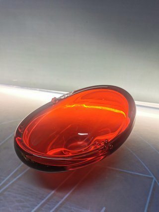 frutero de CRISTAL, cuenco llamativo ROJO