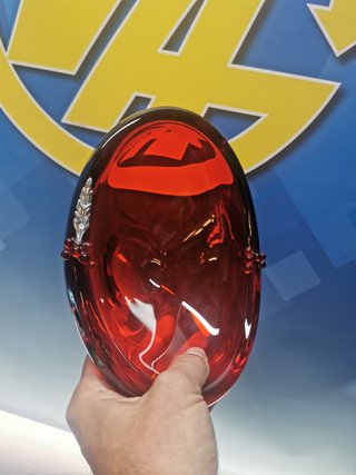 frutero de CRISTAL, cuenco llamativo ROJO