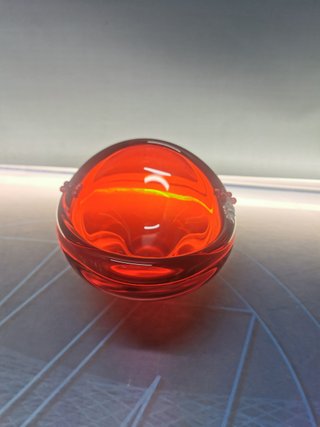 frutero de CRISTAL, cuenco llamativo ROJO