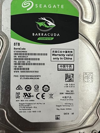 Lote 3 Discos Duros  8TB PARA PIEZAS T36D6R