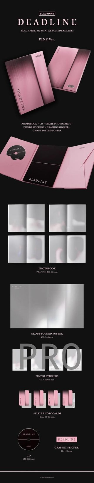 BLACKPINK - [DEADLINE] 3rd Mini Album BLACK/PINK Version - Opción: PINK