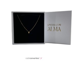 gargantilla oro 18k con piedra con diamante 18.5cm