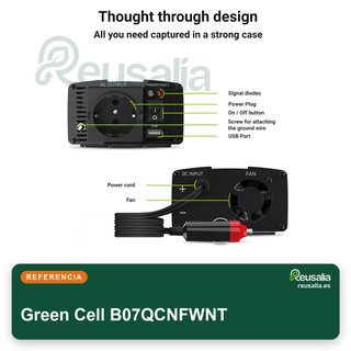 Green Cell inversor 150W 12V a 220V USB