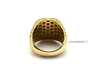 sello oro 18k con piedra con circonita