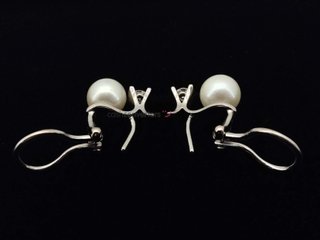 pendientes oro 18k con piedra con diamante,perla