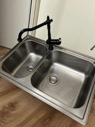 Fregadero Doble con Grifo y Grifo Ósmosis