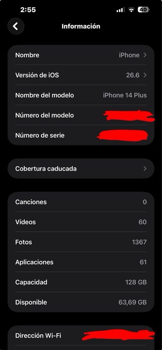 iPhone 14 Plus Rojo 128GB 84% Batería