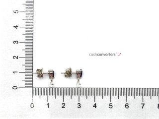 pendientes oro 18k con piedra con diamante,zafiro