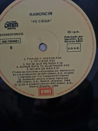 Vinilo Ramoncín Fe Ciega