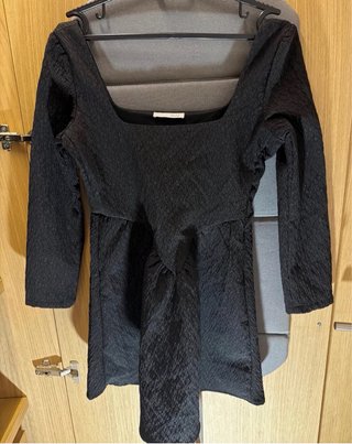 Vestido Zara Negro Textura Talla XS