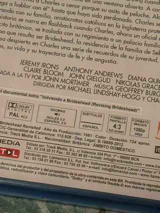 Retorno a Brideshead Blu-ray
