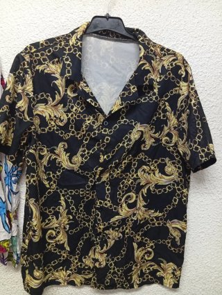 Camisa Barroca Negra y Dorada Talla S