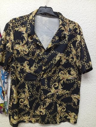 Camisa Barroca Negra y Dorada Talla S