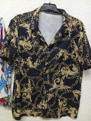 Camisa Barroca Negra y Dorada Talla S