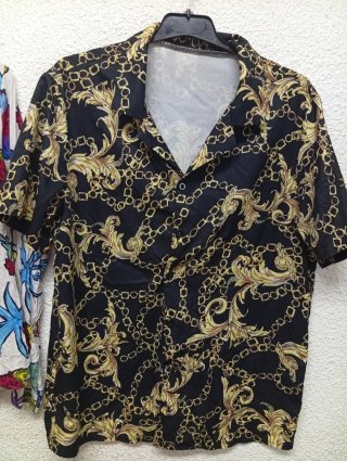 Camisa Barroca Negra y Dorada Talla S