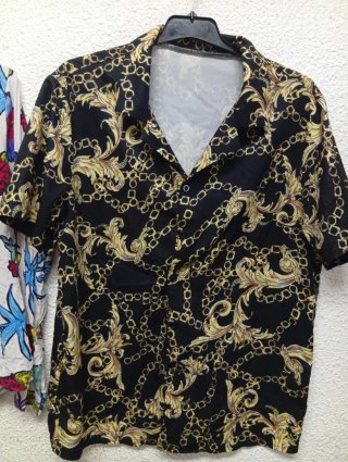 Camisa Barroca Negra y Dorada Talla S