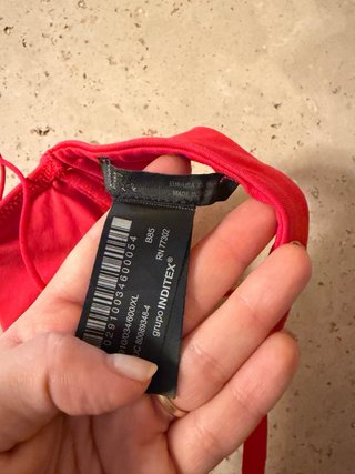 Top bikini Zara con aros rojo