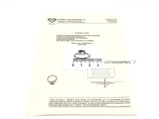 sortija oro 18k con piedra con diamante