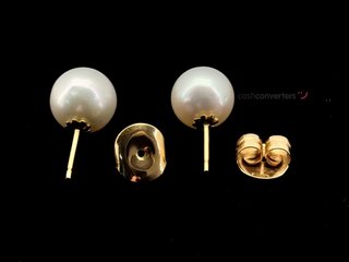 pendientes oro 18k con piedra con perla