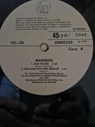 Vinilo Madness Our House 45 R.P.M. Maxi