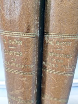 LIBROS,  Contes de bonne Perrette + Memoires Dúne Vieille Fille, Edición en Francés de René Bazin