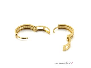 argollas oro 18k con piedra con circonita