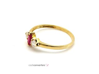 anillo oro 18k con piedra con circonita