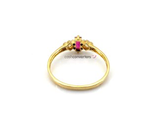 anillo oro 18k con piedra con circonita