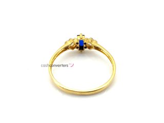 anillo oro 18k con piedra con circonita