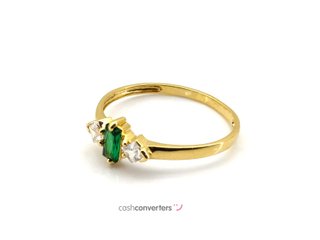 anillo oro 18k con piedra con circonita