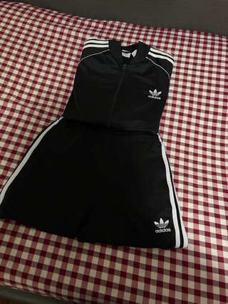 Conjunto Adidas Originals Negro Blanco Talla XS