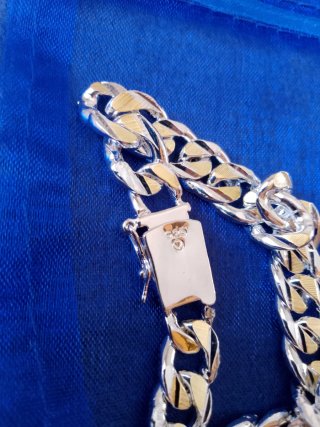 Pulsera Cubana Plata 925 Hombre Nueva