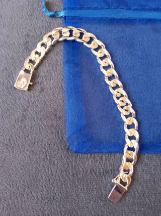 Pulsera Cubana Plata 925 Hombre Nueva
