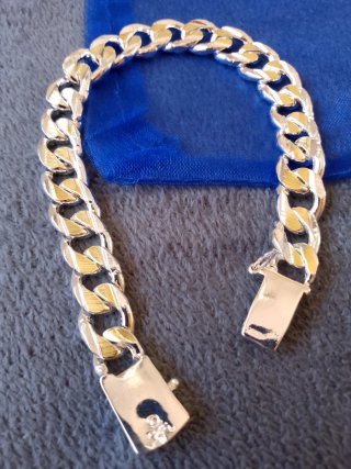 Pulsera Cubana Plata 925 Hombre Nueva
