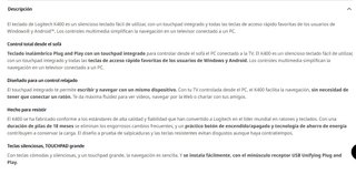 Teclado Inalámbrico Logitech K400 Plus TV