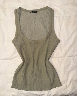 Camiseta Zara Verde Talla S
