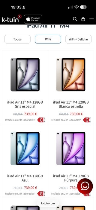 iPad Air 11 (M4) Wi-Fi Nuevo Sin Abrir